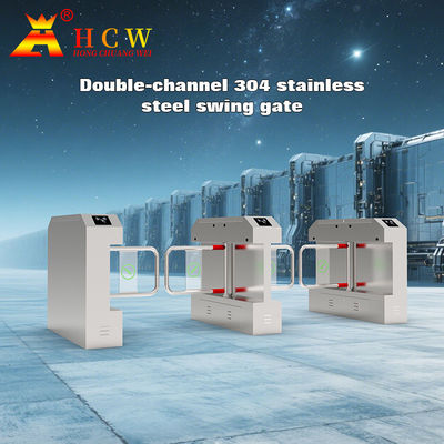 SS304 Face Recognition Turnstile DC Motor 24V Working Voltage Bidirectional Walk