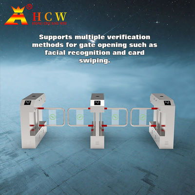 SS304 Face Recognition Turnstile DC Motor 24V Working Voltage Bidirectional Walk