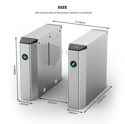 HCW Face Recognition Turnstile Security Wing Gate with 304 Stainless Steel IP42 Rating and 40W DC Brushless Motor for Pedestrian Access Control