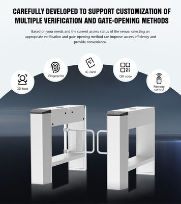 HCW SS304 Swing Barrier Turnstile with 20W Motor Power 2 Million Working Life Access Control Turnstile