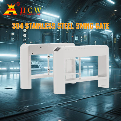 Access Control System with 304 Stainless Steel Swing Gates for Two-Way Pedestrian Flow
