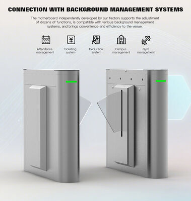 HCW Flap Barrier Turnstile с 15 мм стеклянными крыльями дверей 4 пары инфракрасных лучей и сертифицированный турнир контроля доступа пешеходов