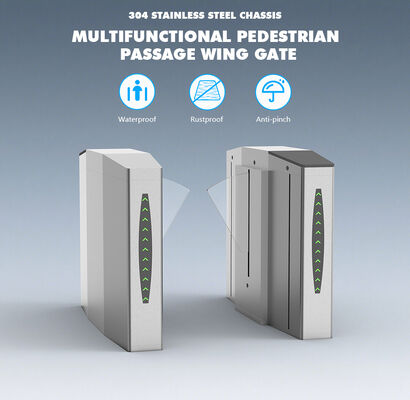 Турникет HCW Wing Gate с крылом, с бесщеточным двигателем постоянного тока 40 Вт, интерфейсом RS485/RS232 и турникетом Flap Barrier с интерфейсом RS485/RS232