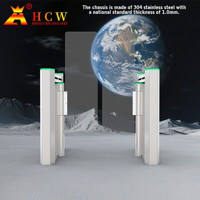 HCW Automatic Turnstile Gate with DC Brushless Motor 10mm Plexiglass Door Wings and 3-Million-Cycle Durability